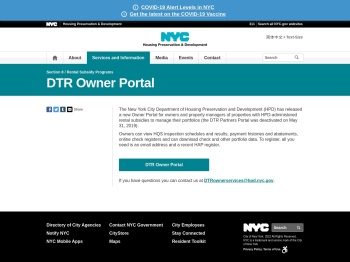 DTR Owner Portal - HPD - NYC.gov