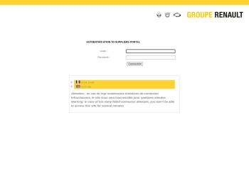 Authentification to Suppliers Portal - Groupe Renault